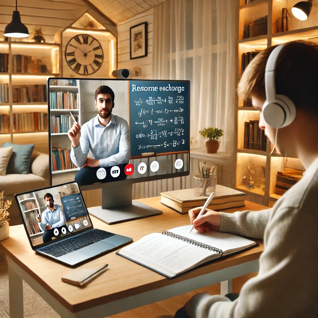 Modern online tutoring session.